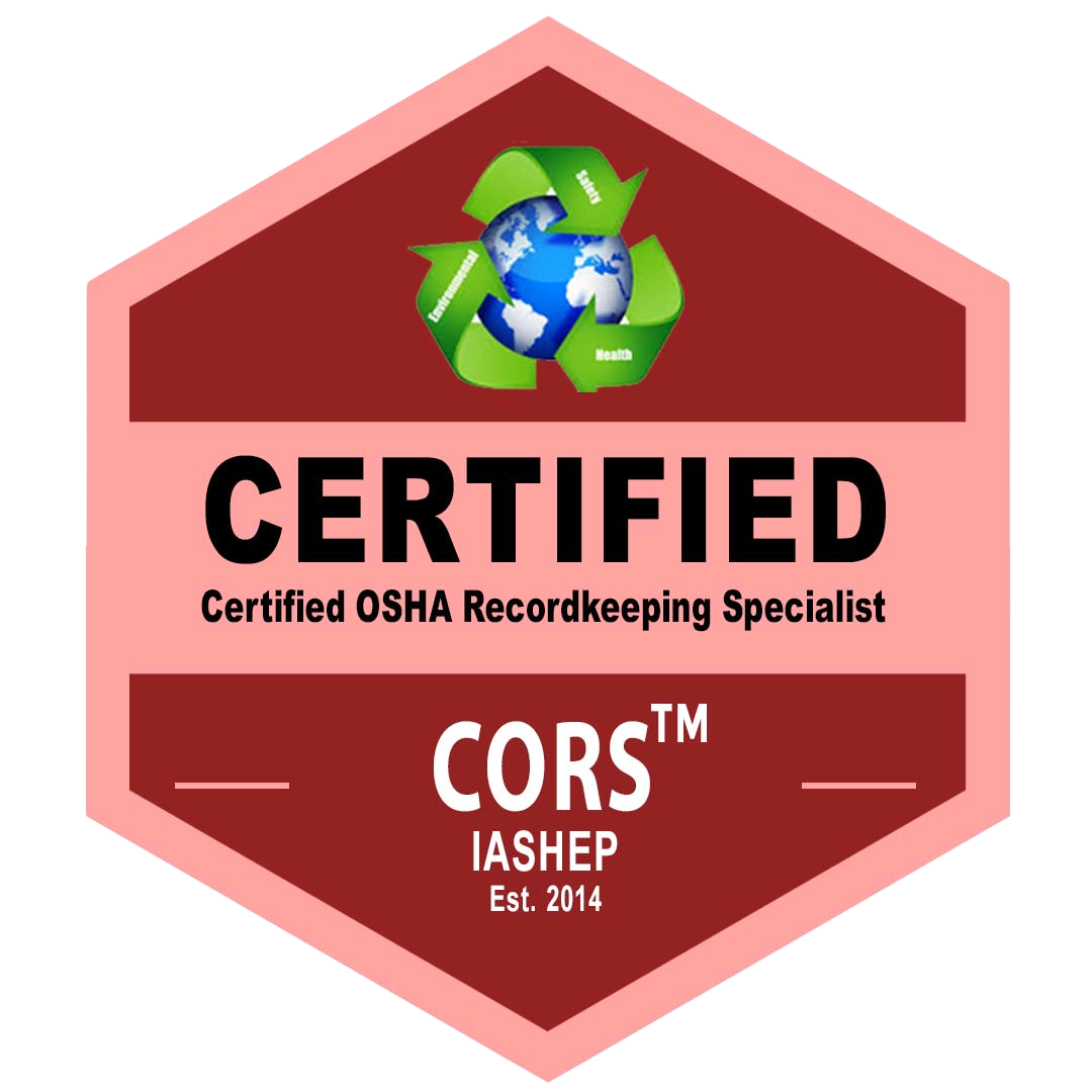 OSHA Recordkeeping Specialist Certification (CORS) badge